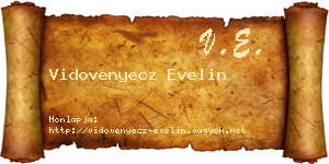 Vidovenyecz Evelin névjegykártya